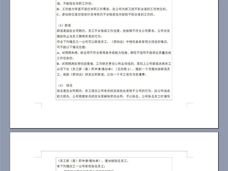 解除劳动关系管理规定4页(图片编号:1643244