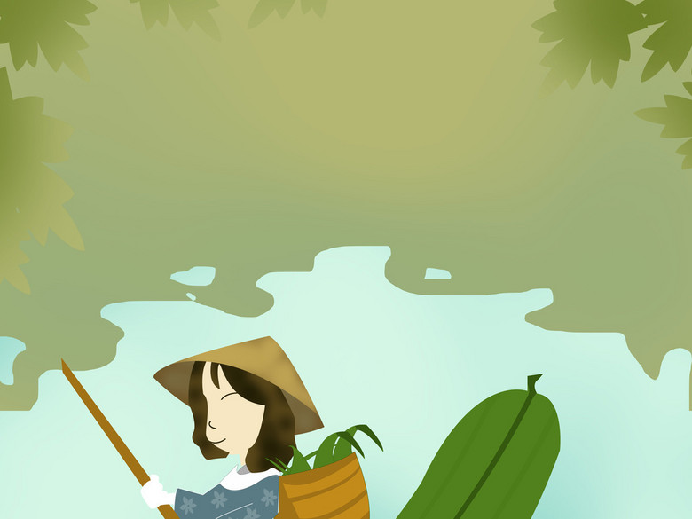 端午节粽子海报端午节粽子创意卡通女孩划船(