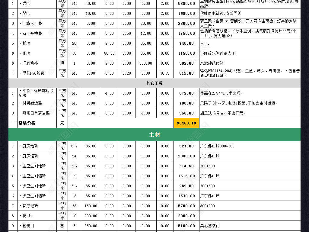 装修报价单模板电子版下载 jpg