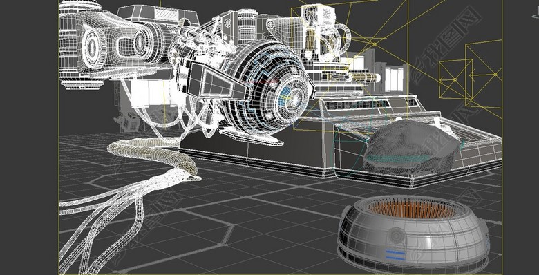 3D未来元素科技实验室基地机械臂扫描模型图