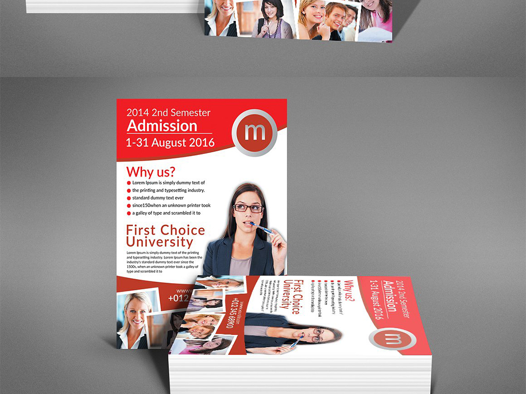 三色现代简约留学中介服务机构宣传海报模板