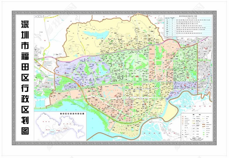 深圳市福田区地图高清大图(图片编号:1647484