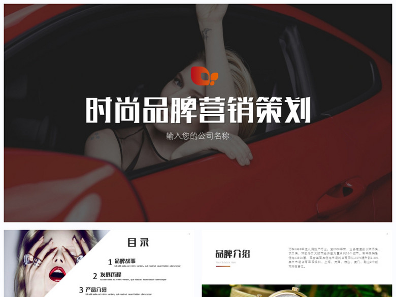 时尚奢侈品PPT品牌营销策划ppt模板(图片编号