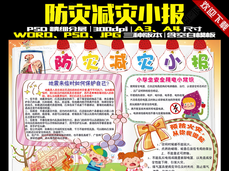 防灾减灾小报防震减灾小报安全环保手抄报图片