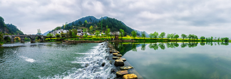 黟县小溪水车4k风景高清背景素材(图片编号:1