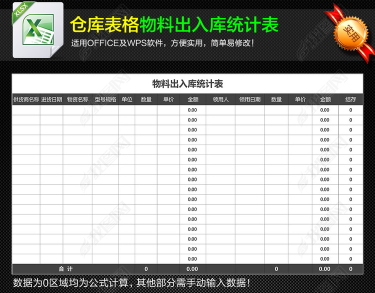 公司商品进销存出入库库存统计表表格