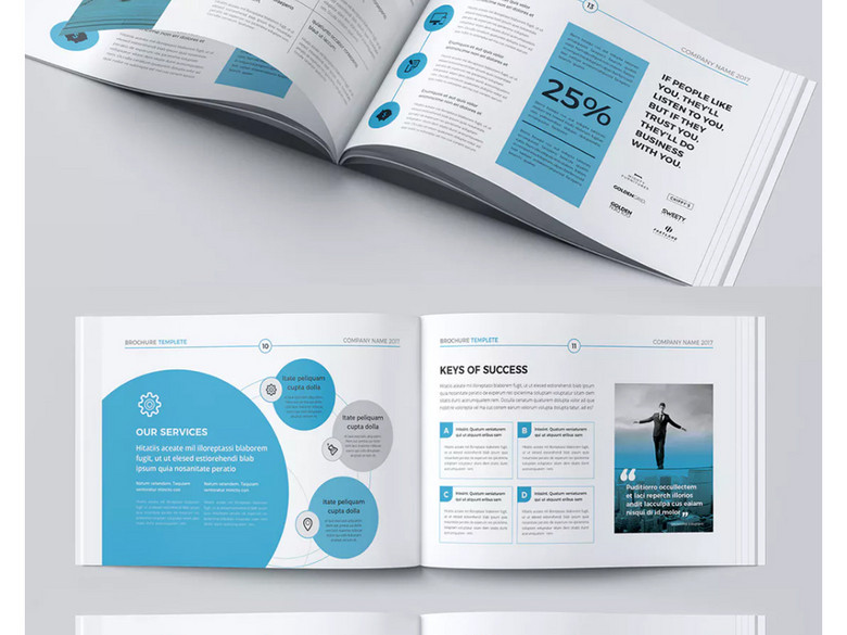 大气蓝色通用企业宣传画册设计公司手册小册子