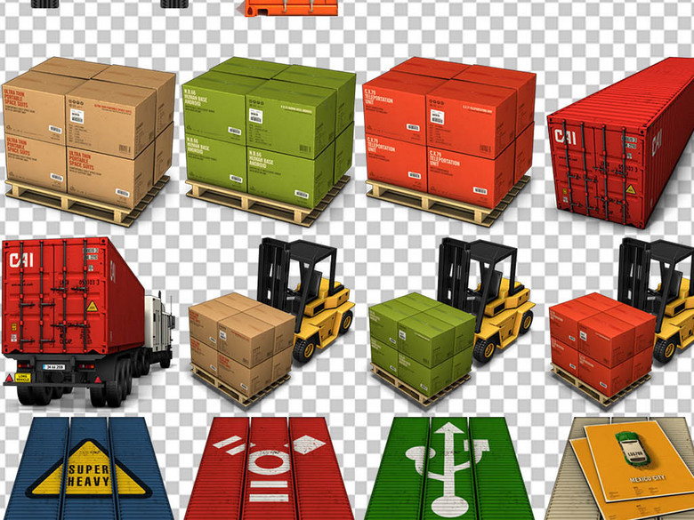物流货运快递物流运输公司集装箱运输PNG(图