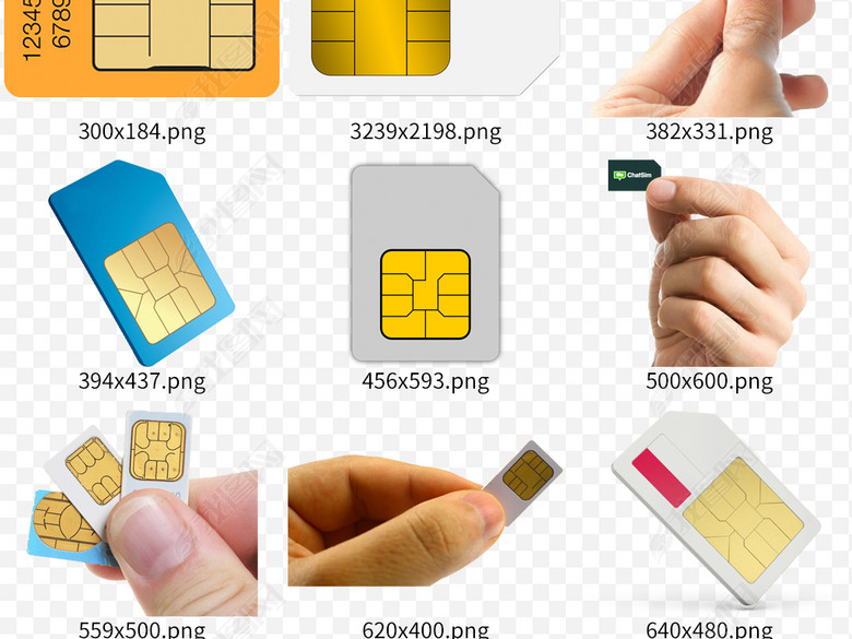 移动联通电信手机SIM卡电话卡素材图片下载p