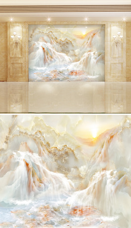 ߜ؟3DʯyɽˮBճ񱳾ɽw