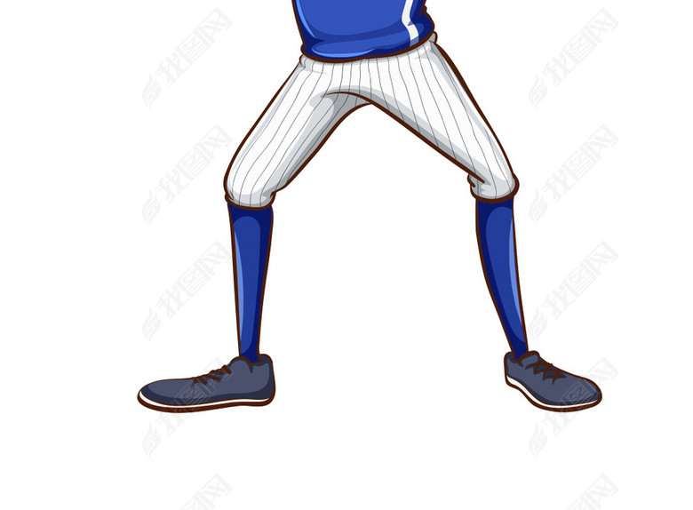 可爱运动蓝衣少年打棒球图片下载ai素材