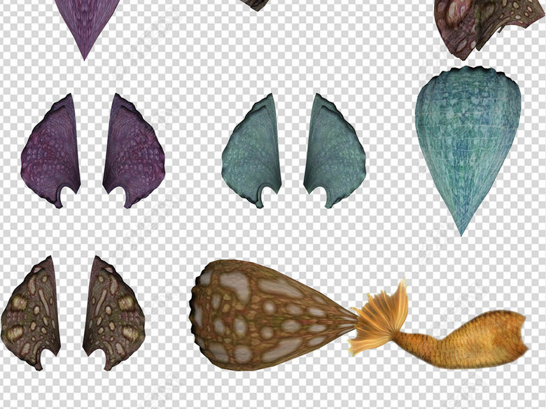 影楼后期合成PS免抠美人鱼尾巴素材图片下载