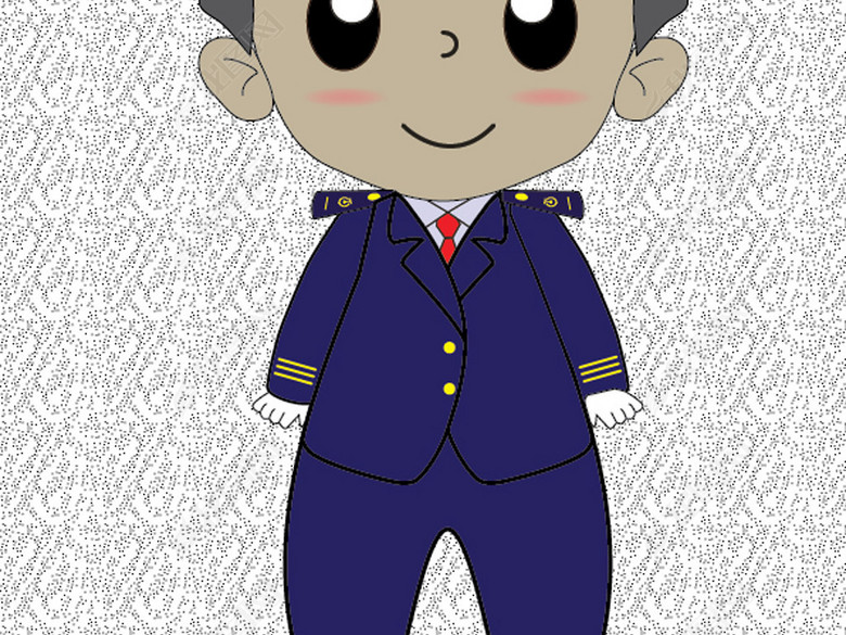 高铁动车铁路工作人员列车员乘务员卡通人物图