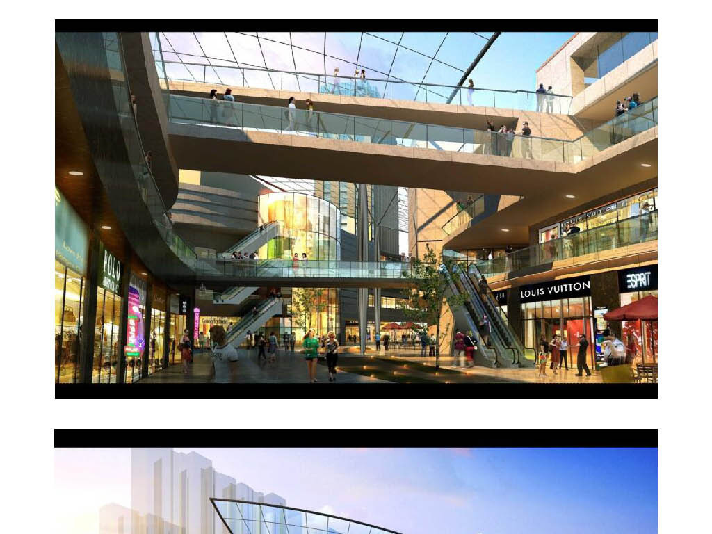 商业建筑草图SU模型含CAD平面图毕业设计作