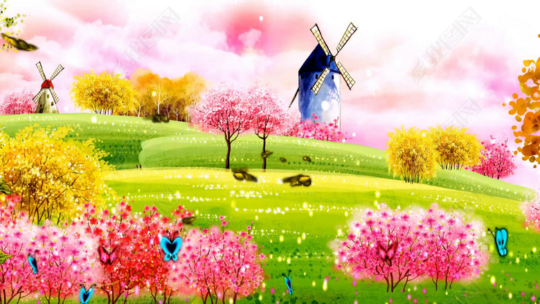 少儿舞蹈亲子操蹦蹦跳舞蹈LED大屏动态背景(