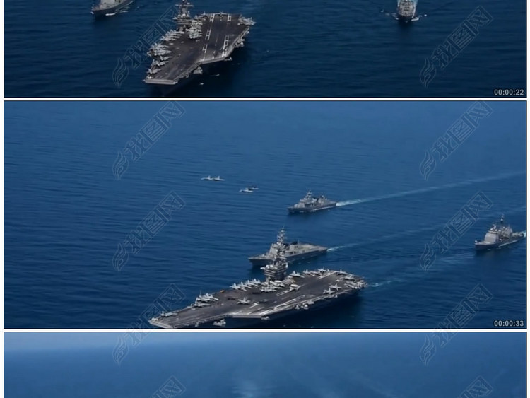 航母战斗群航拍震撼军事题材广告宣传视频