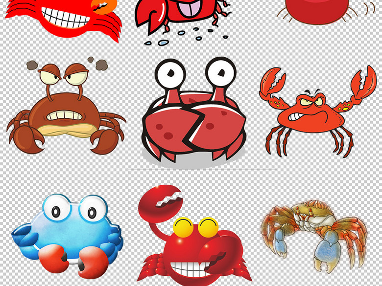 卡通可爱手绘螃蟹图片素材(图片编号:1663087
