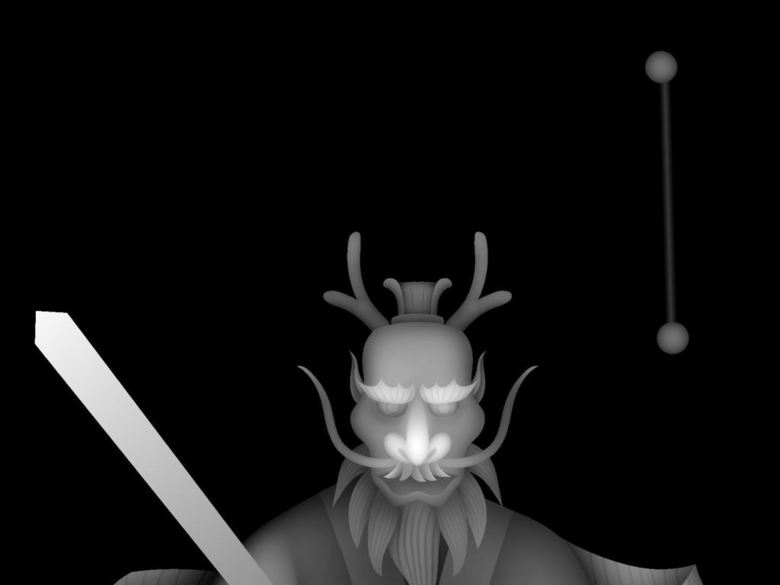 亢金龙黑白灰度图bmp格式二十八星宿人物(图