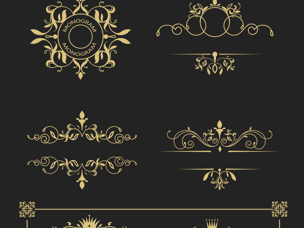 抠元素 花纹边框 欧式边框 ></p></a> 50款左右金色欧式花边花纹边框免扣素材