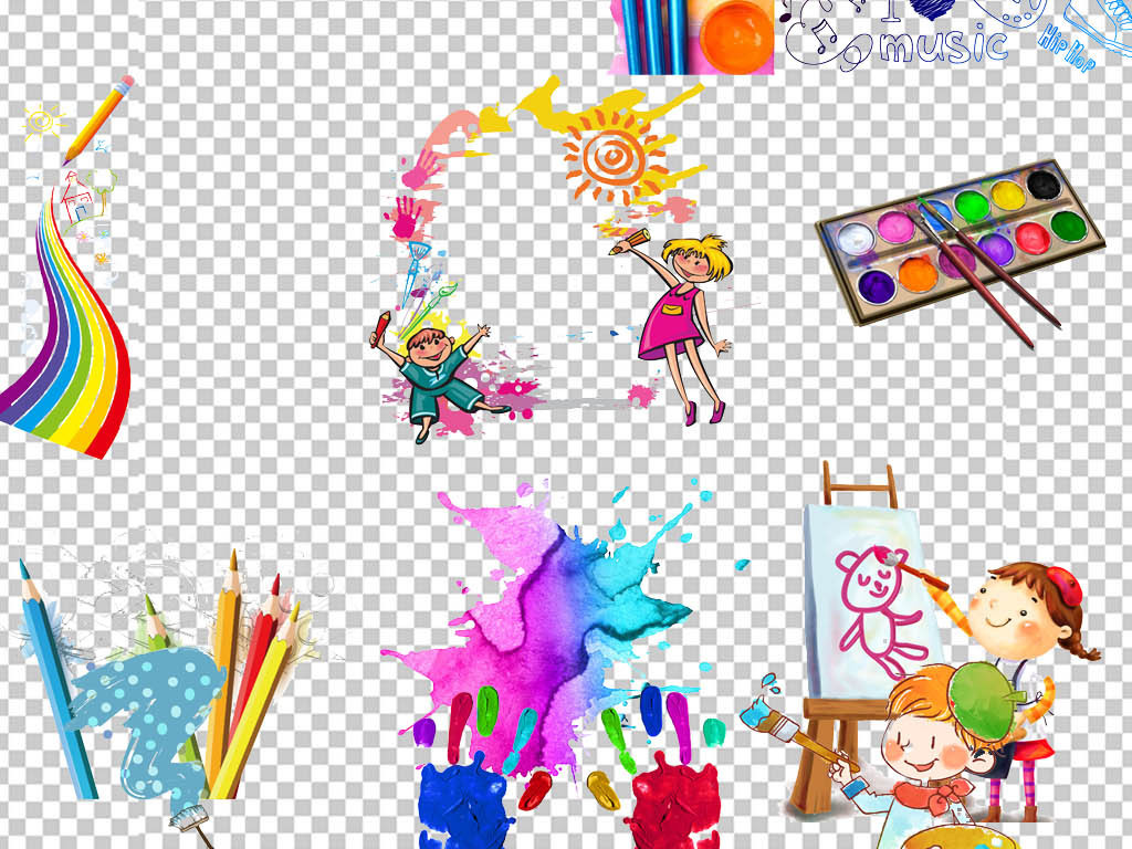 少儿美术培训班招生海报卡通儿童绘画.图片设