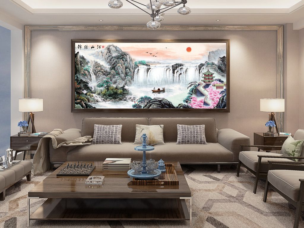 装饰画客厅简单大气 jpg