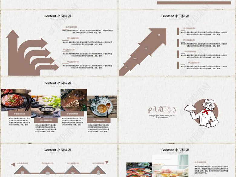 餐饮行业工作总结年终总结PPT模板(图片编号