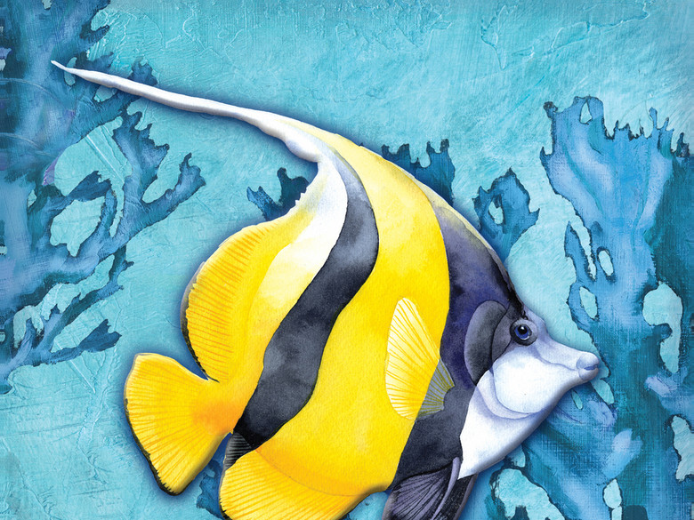 北欧无框画美式客厅装饰画简约地中海洋鱼(图