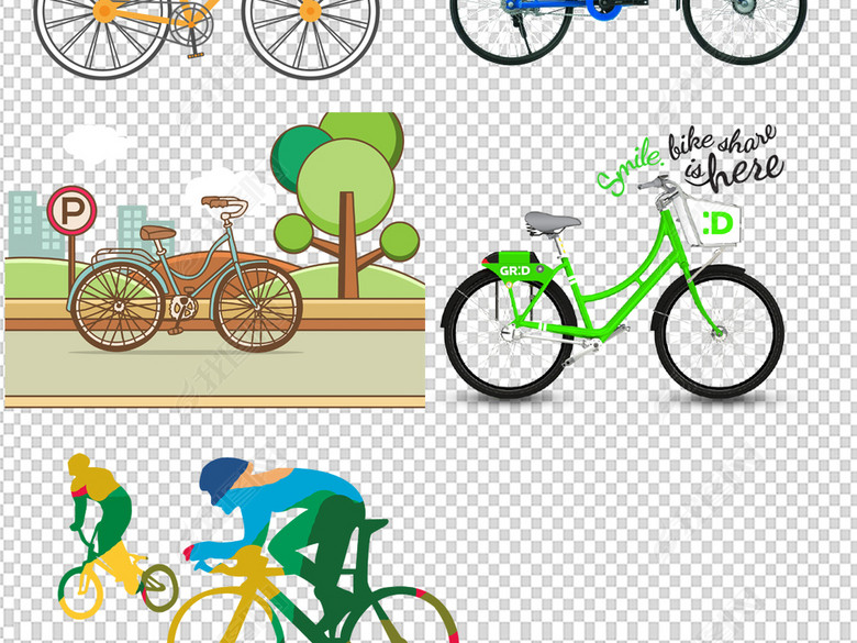 公共服务OFO小黄车摩拜共享单车PNG(图片编