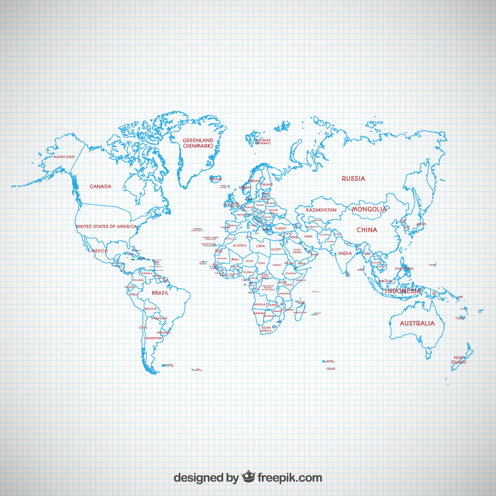 2017年高清矢量世界地图印刷精度图片设计素