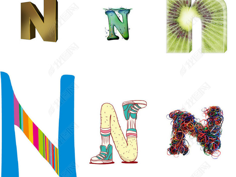 卡通N字母创意设计素材3(图片编号:16711517