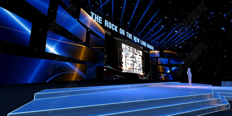 地产年会发布会及晚宴舞美设计3D模型下载(图