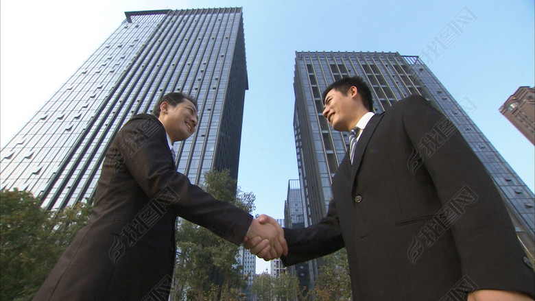 商务办公谈判合同签字协议握手商谈合作成功展