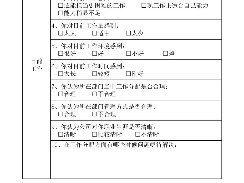 人力资源绩效考核体系员工自我评价表图片设计