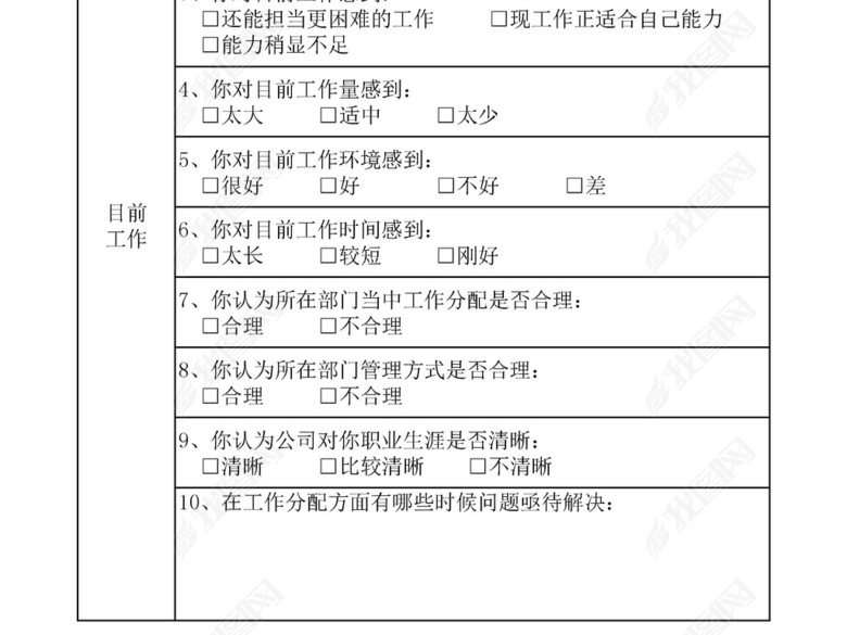 人力资源绩效考核体系员工自我评价表(图片编