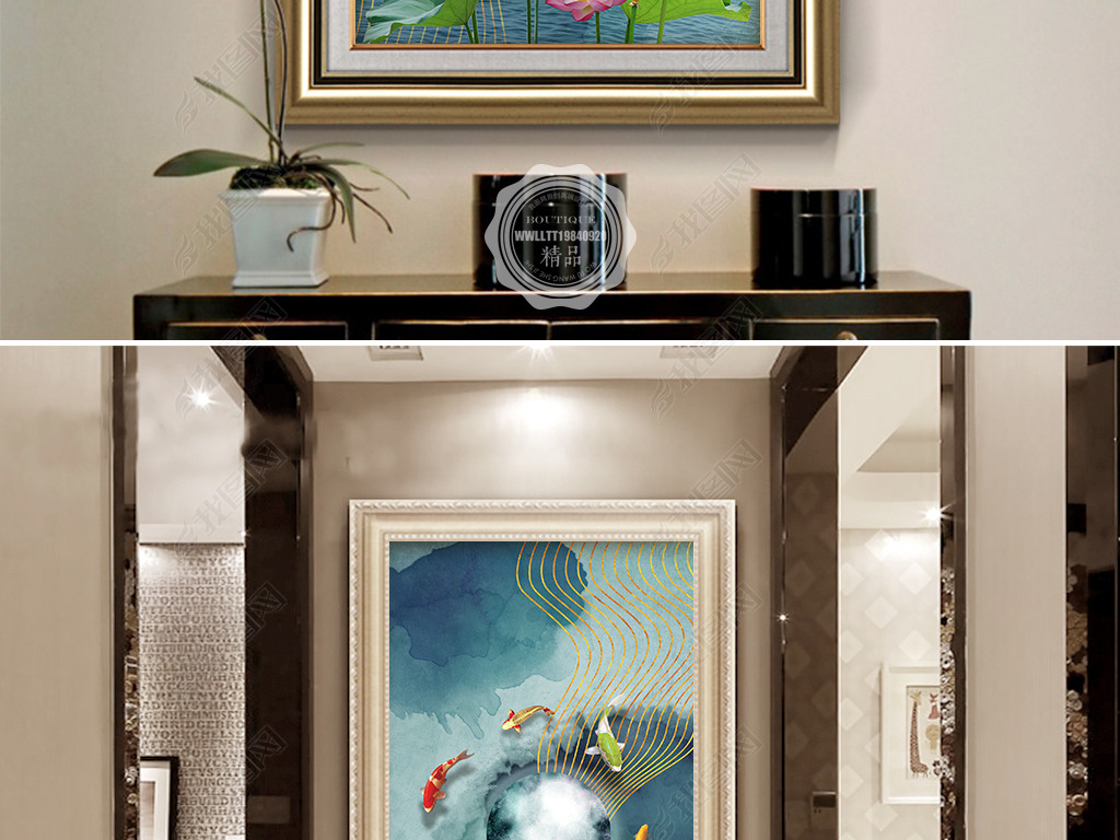 入户玄关墙装饰画效果图 jpg