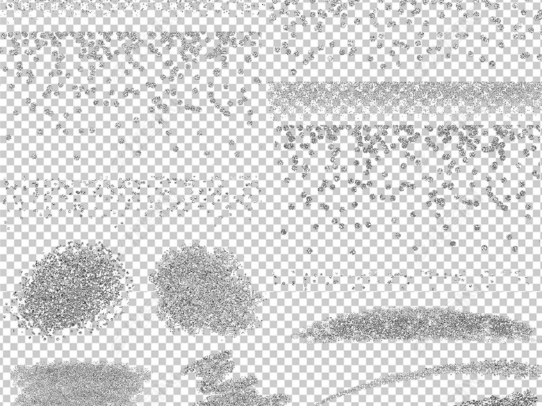 银色银粉背景底纹边框笔刷爱心png素材(图片编