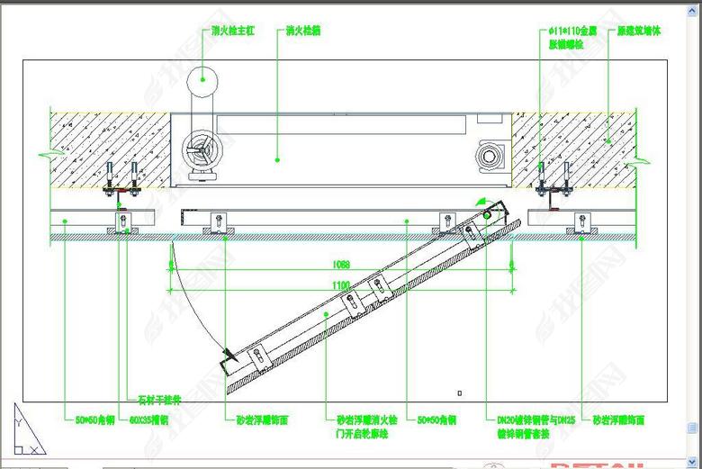 防火卷帘门消防栓暗门CAD节点图(图片编号:1