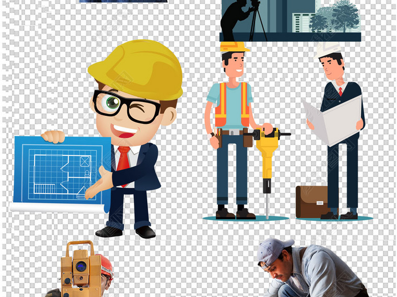 建筑水电工程师人物设计素材图片下载png素材