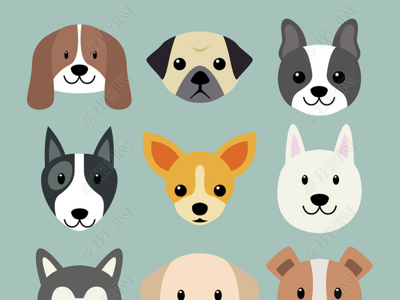 可爱卡通狗矢量图(图片编号:16771524)