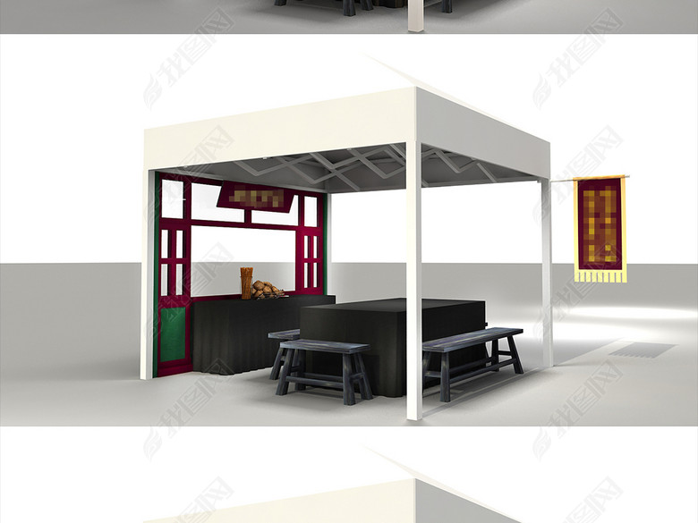 活动户外老北京小吃摊档图片下载max素材-其