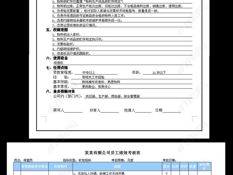 仓储部仓库绩效考核管理系统excel模板图片下