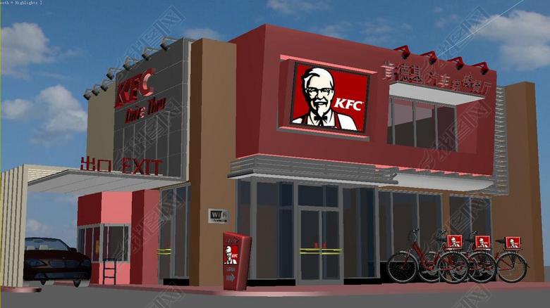 3D肯德基餐厅模型KFC图片下载max素材-其他