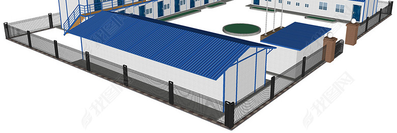 20个活动板房宿舍SU模型图片下载skp素材-其