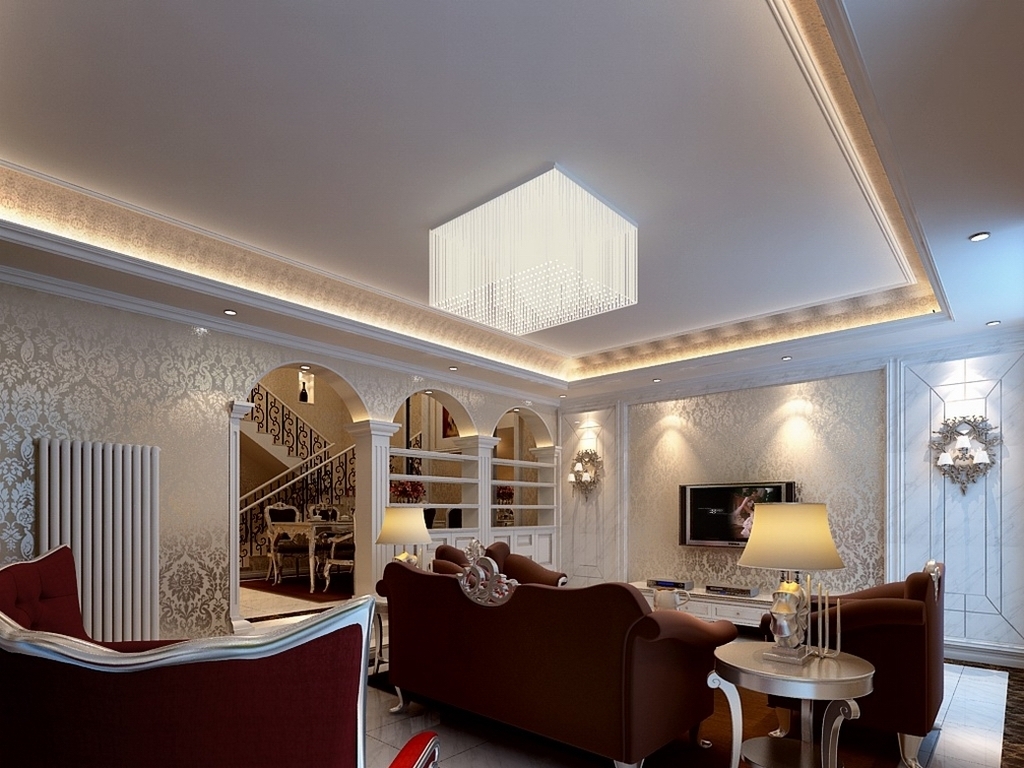 豪华时尚欧式客厅餐厅5136