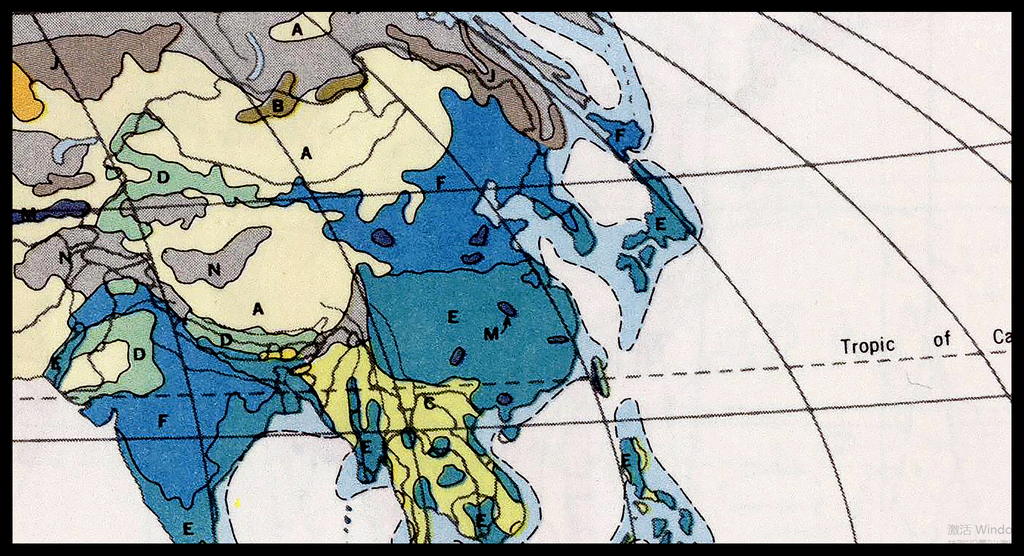 新中式山水风景画手绘世界农业气候图欧式油画