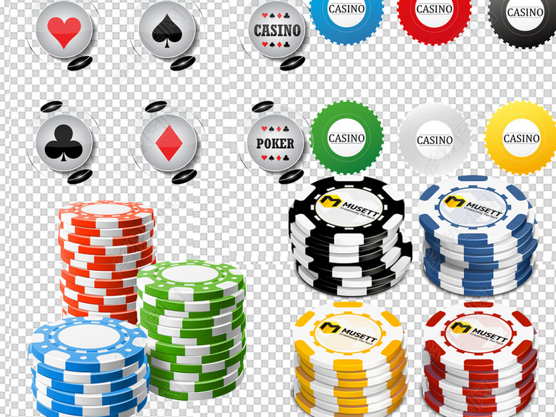 澳门皇家赌场筹码币骰子扑克抽奖转盘图片下载