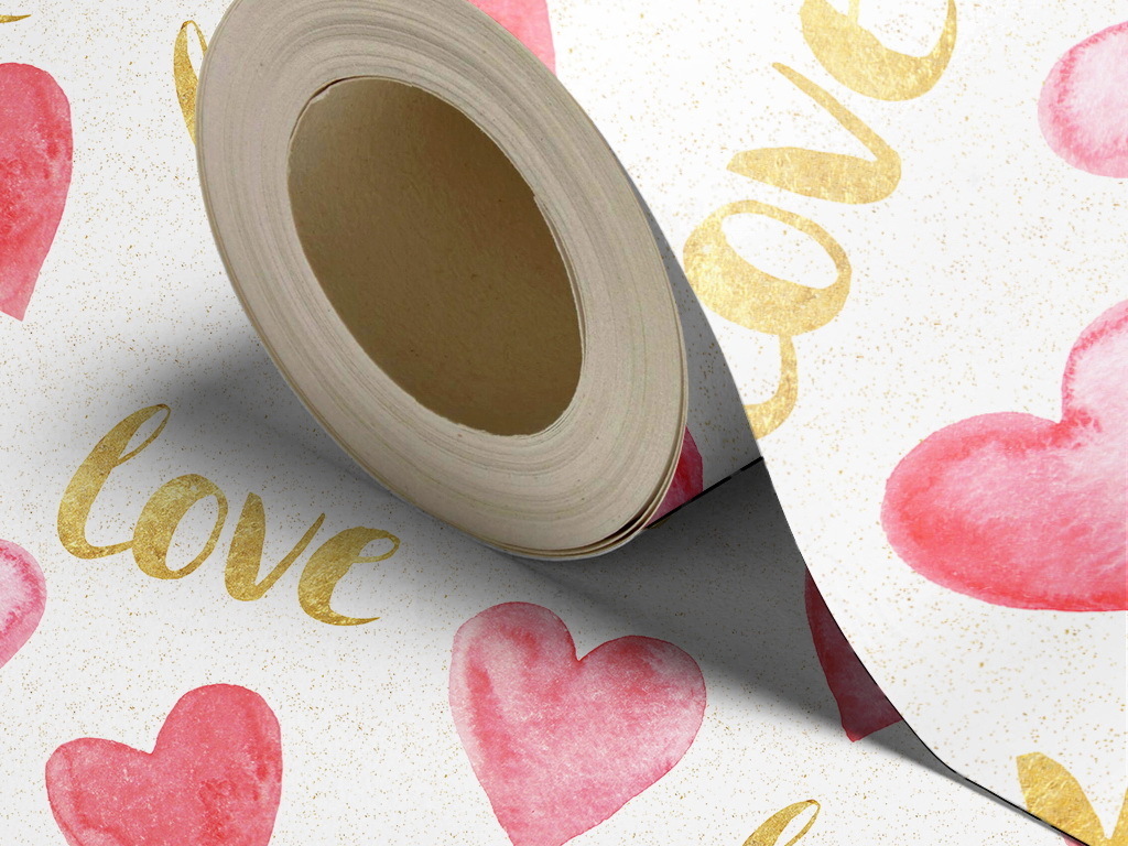 手绘水彩爱心形状英文字母壁纸墙纸墙贴59