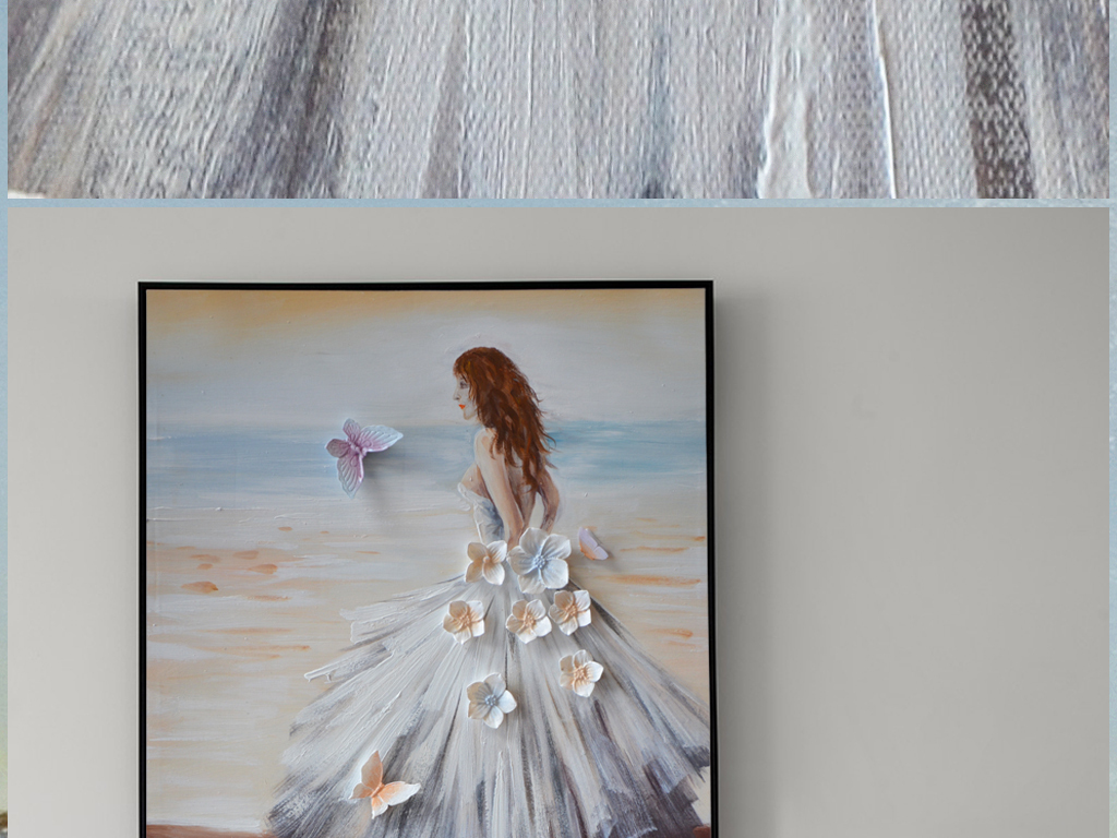 手绘油画婚纱_手绘油画