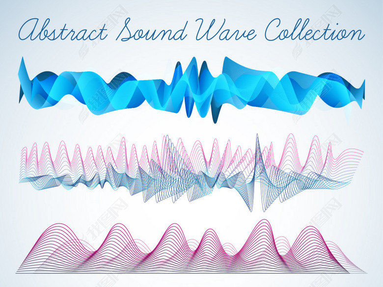 声波电磁波电波心电图波浪曲线波峰波谷波纹(