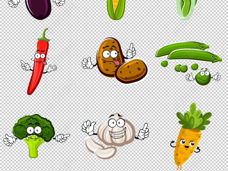 卡通有机蔬菜表情包png图片图片下载png素材
